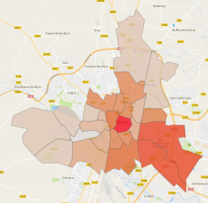 carte de la demande locative à Dijon selon locservice